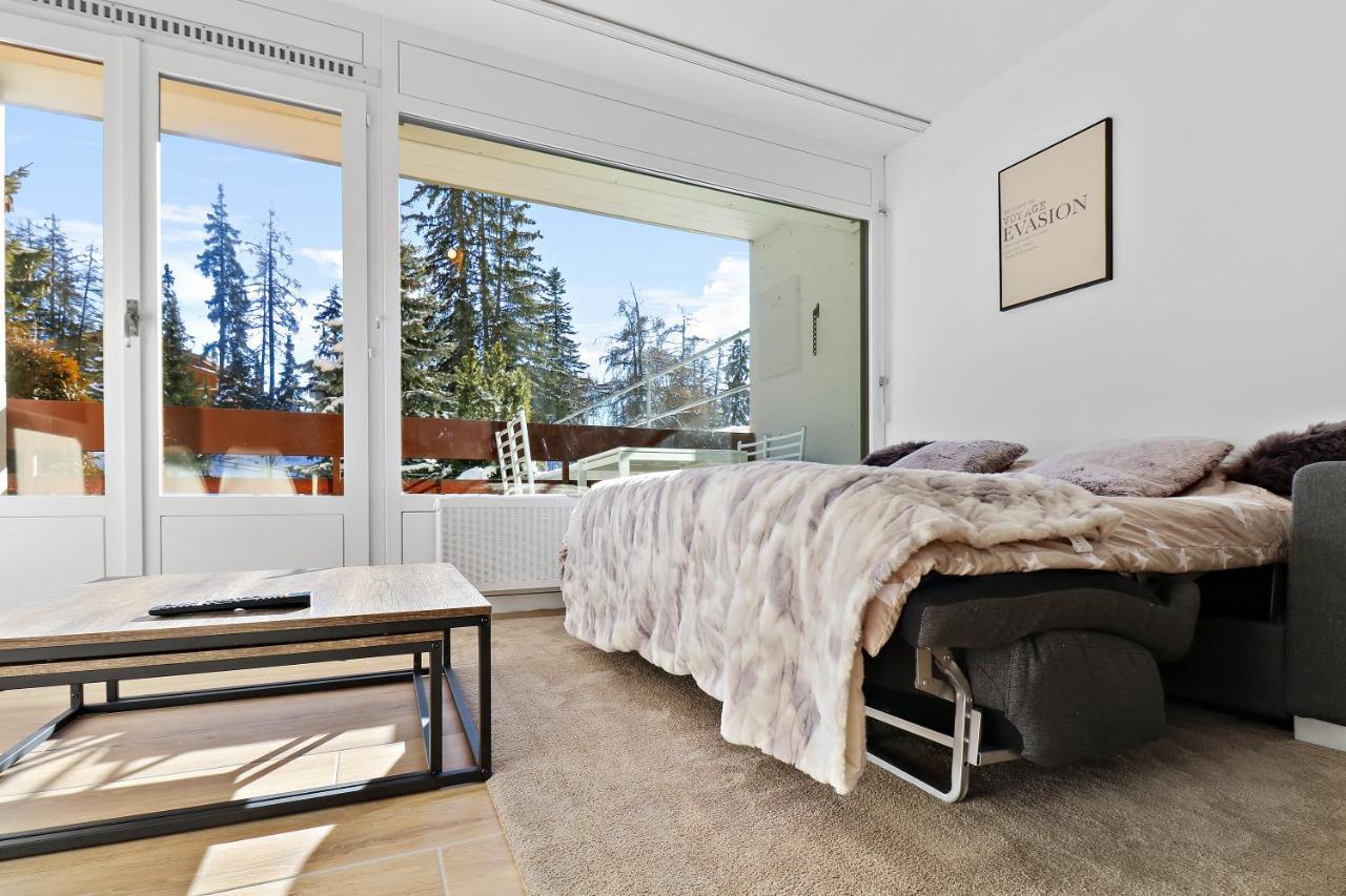 Appartement Cosy Et Renove Au Coeur De La Station Crans-Montana Buitenkant foto